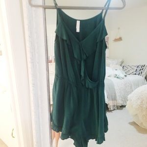 Green ruffle romper!